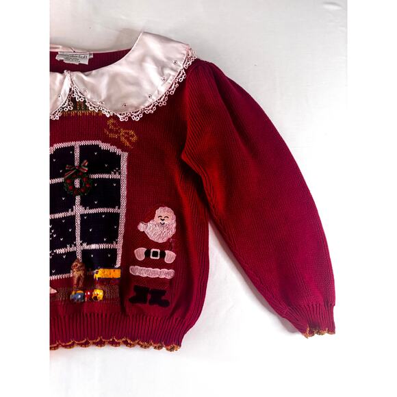 Vintage 1990s Christmas Sweater Pullover Novelty Santa Presents Holiday AS IS - Picture 2 of 16